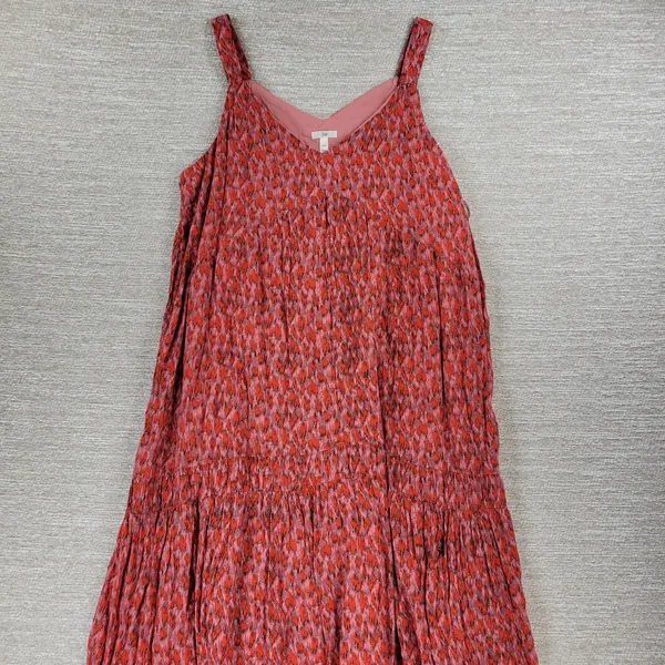 Joie Anthro Bondi Tiered Maxi Sundress Size M Red Ikat Spaghetti Strap Lined NWT - Image 9