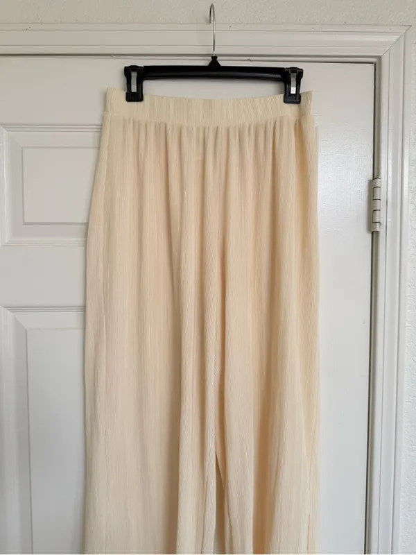 Open‎ Edit Nordstrom Wide Leg Butter Yellow Palazzo Pants Elegant High-Waist S - Image 3