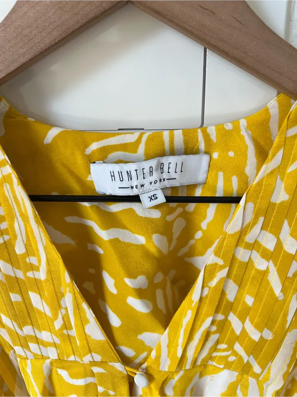 Hunter Bell McCauley Silk Mini Dress in Marigold Palms - Image 6