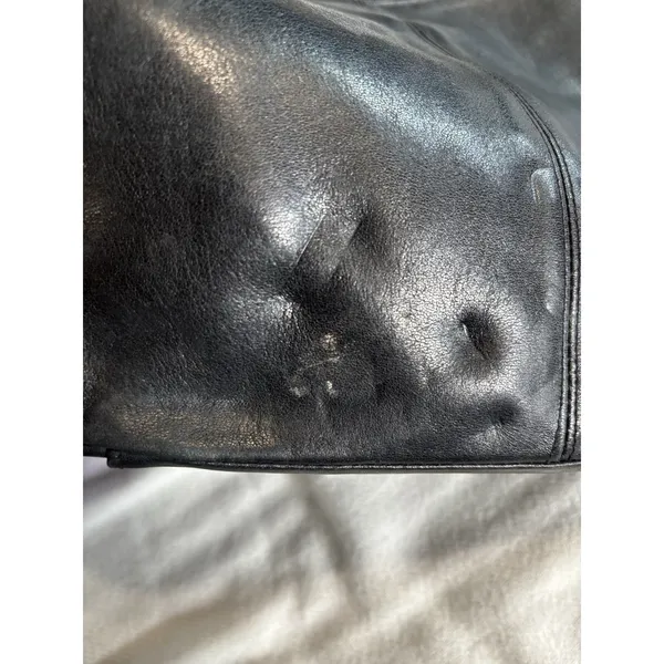Tignanello Black Soft Leather Shoulder Bag/ Purse Remov Strap Logo Zip/Snap‎ - Image 8