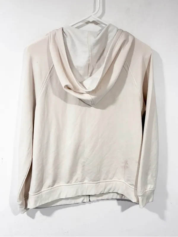 Quince SuperSoft Fleece Full-Zip Hoodie Lightweight Cream Size Medium - Image 6