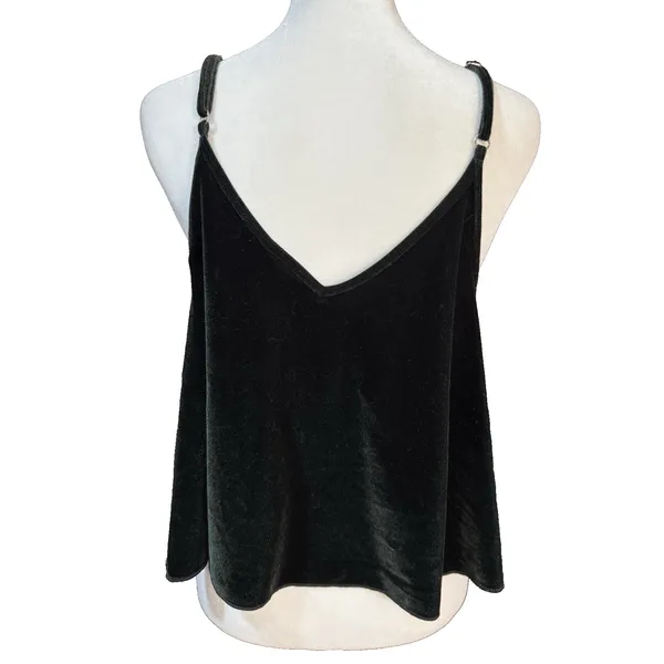 Victoria's Secret PINK Black Velvet Cami Tank Top‎ Size Oversized Medium Y2K - Image 3