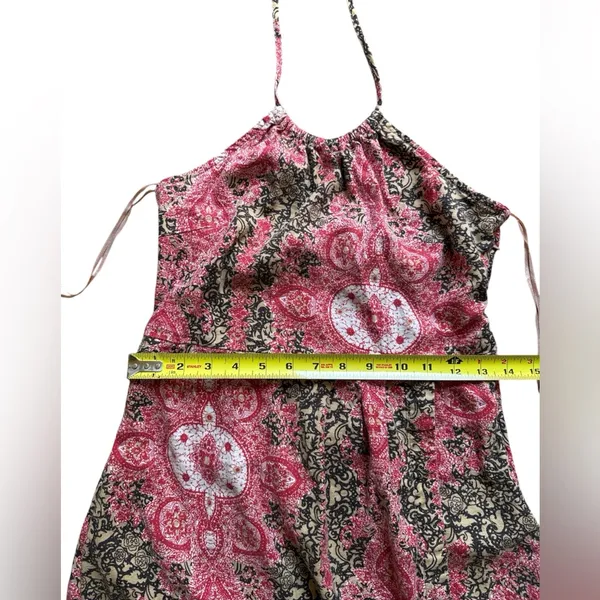 Free‎ People Red and Black Pleated Linen Blend Sundress - Image 5