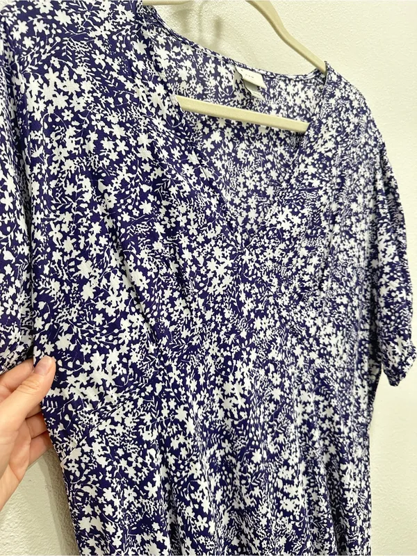 a new day Purple Floral V-Neck Puff-Sleeve Midi Dress - Image 5