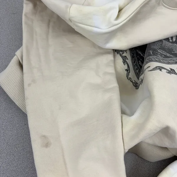 Rauw Alejandro Sweatshirt Womens Medium Tan Cosa Nuestra Graphic Crew Neck *FLAW - Image 10