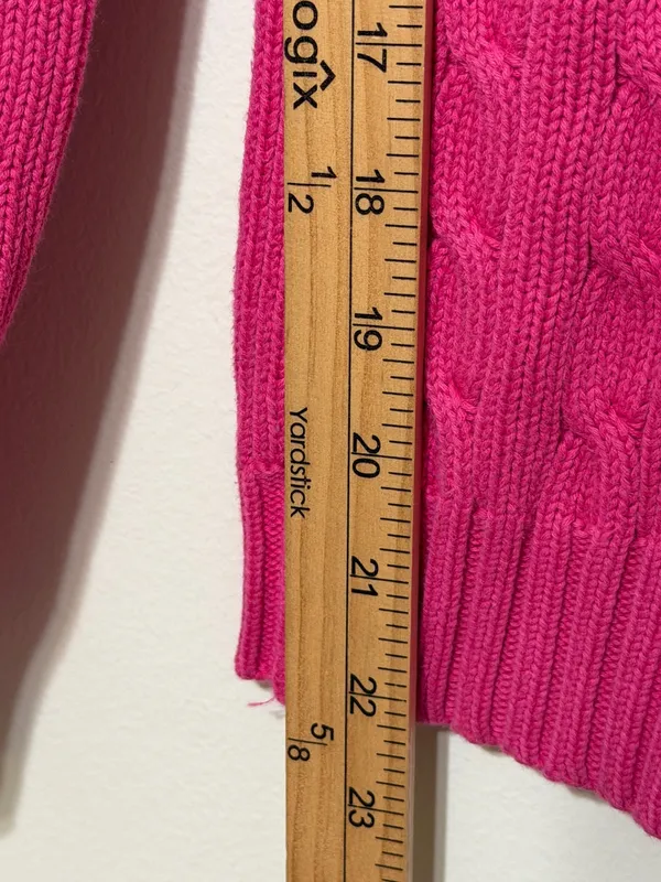 Ralph Lauren Pink Cable Knit Sweater Size Medium Women’s - Image 9