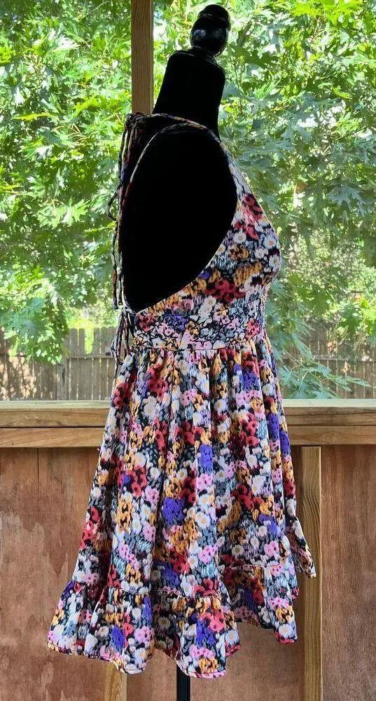 Urban Outfitters Naoi Strappy Mini Dress Colorful Floral Size M - Image 5