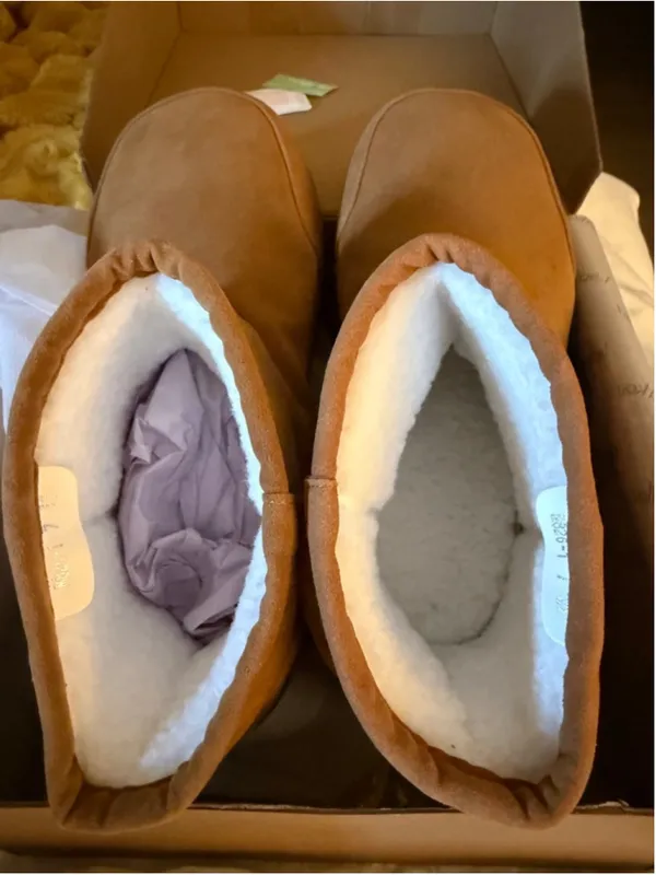NEW Vegan Suede Platform Winter Snow Boots Ankle Cozy Fur Lined Waterproof 8 - Image 4