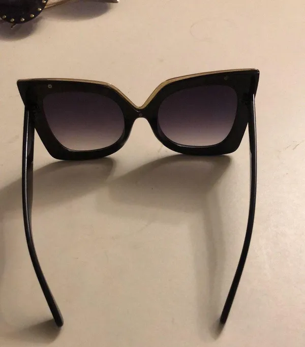 Oversized Cat Eye Sunnies Black - Image 3