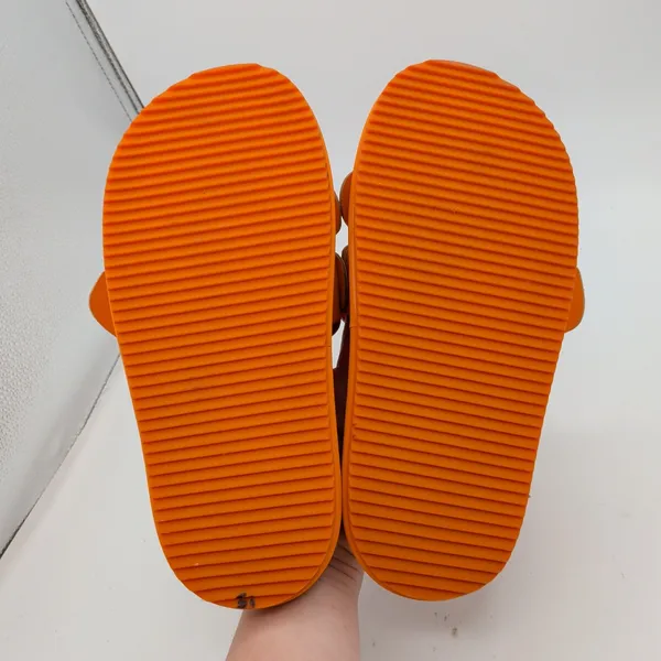Farm Rio Orange Monstera Leaf Leather Platform Slide Sandals Womens‎ US 8 EU 39 - Image 7