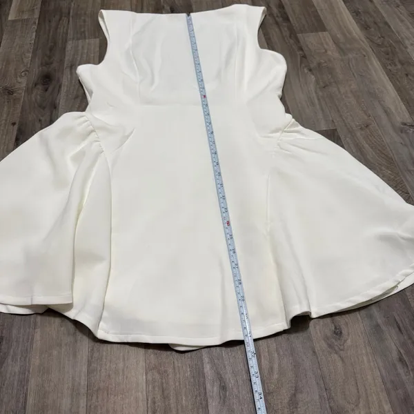 Babyboo Fashion Yalina Mini Dress Ivory White Dropped Waist Scoop Back NWT XL - Image 5