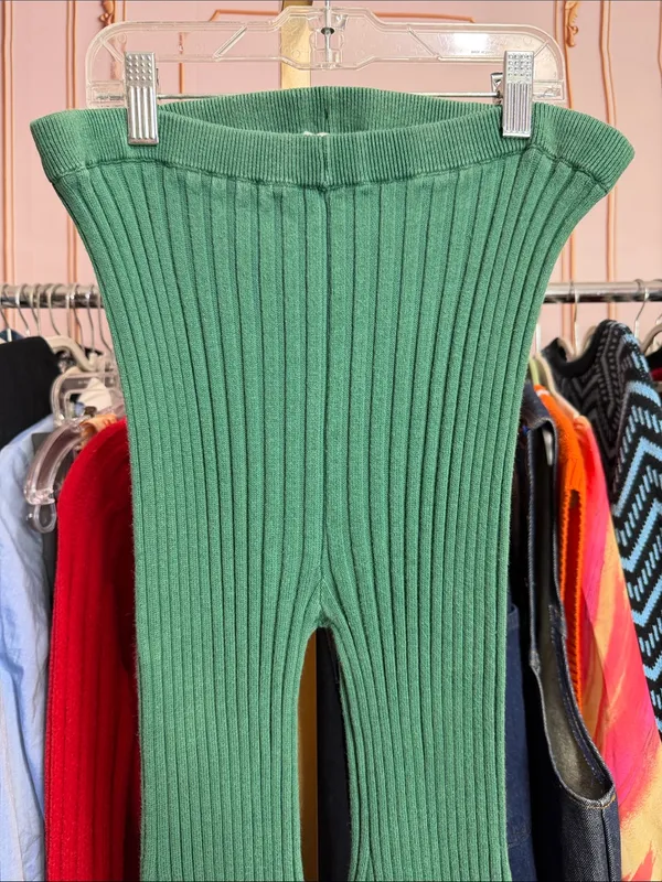 Callahan Trish Pants Fern Green Rib Knit Revolve. Size XS - Image 3