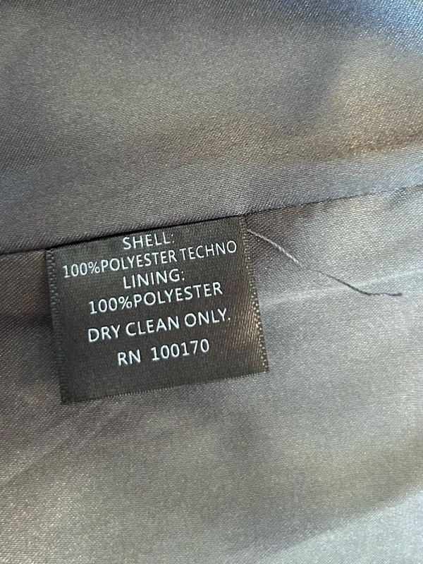 Sandro Studio Gray Ruffle Neck Double Breasted Short Trench Coat Size Small - Image 6