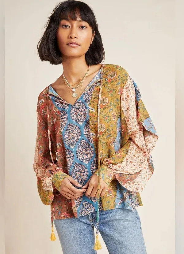 ANTHROPOLOGIE Sachin + Babi IIiana Ruffle Blouse - Image 2