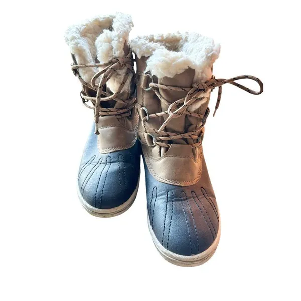 PAWZ Womens Winter Snow Boots Lace-Up Insulated Size 10 Tan & Black - Image 2