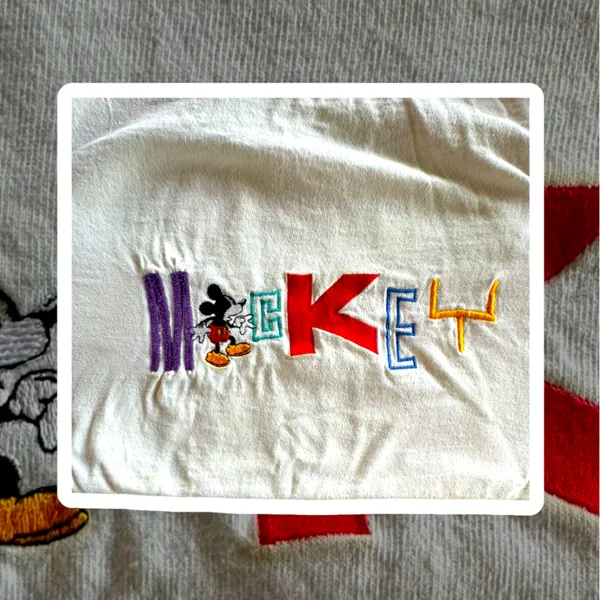Vtg. Mickey t-shirt • Embroidered Letters - Image 3
