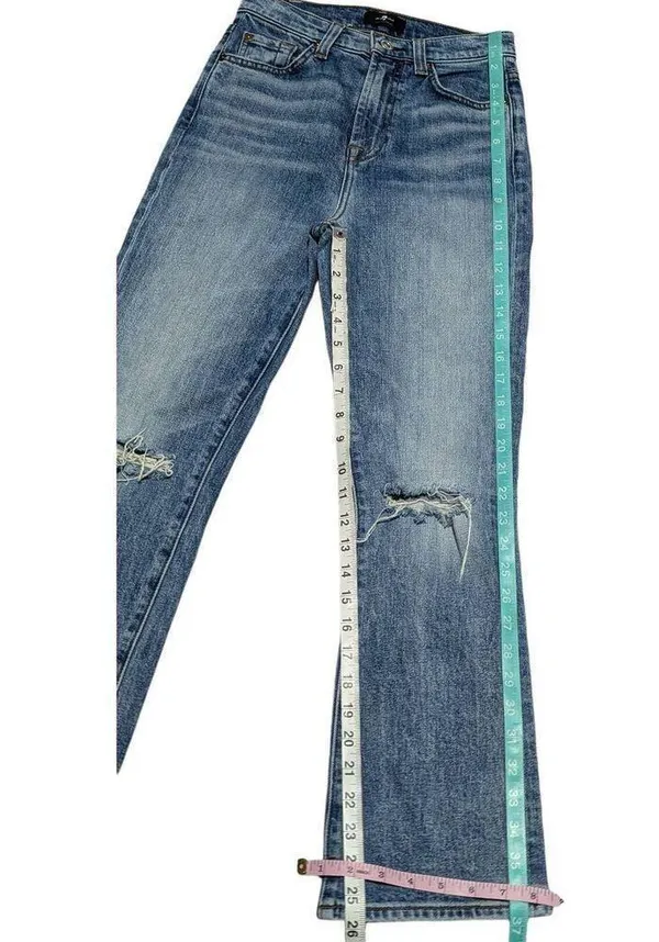 7 for all mankind high-waist slim kick jeans size 24 - Image 2