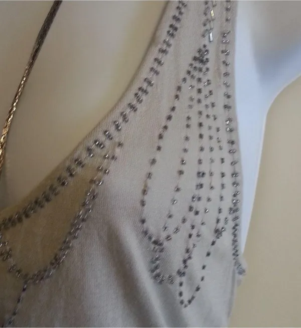 New York & Company Beaded Meckline Sleeveless Top - Image 8