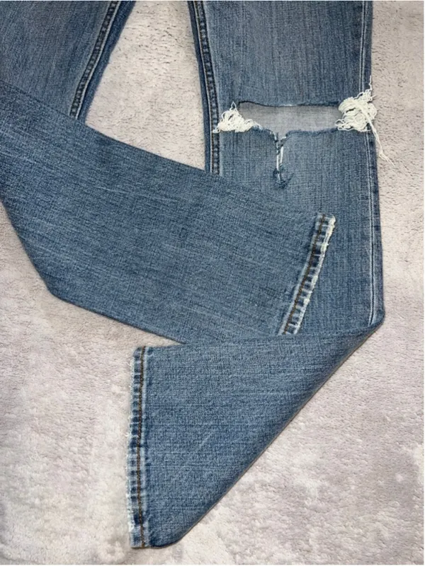 Women's Abercrombie & Fitch Blue 90s Straight Leg Jeans Size 26 - Image 3