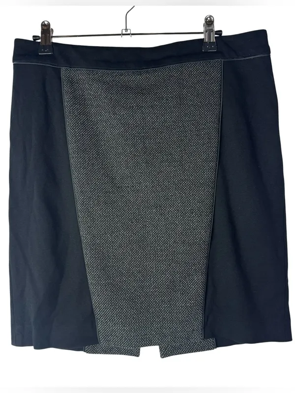 Express Black &‎ Gray Panel Back Zip Pencil Skirt 6 - Image 2
