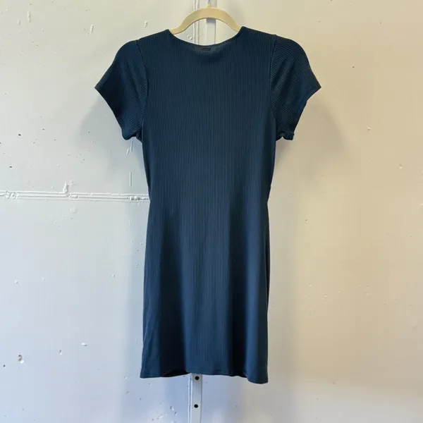 O'Neill Blue Ribbed O-Ring Cutout Mini T-shirt Dress‎ Short Sleeve Small Stretch - Image 2