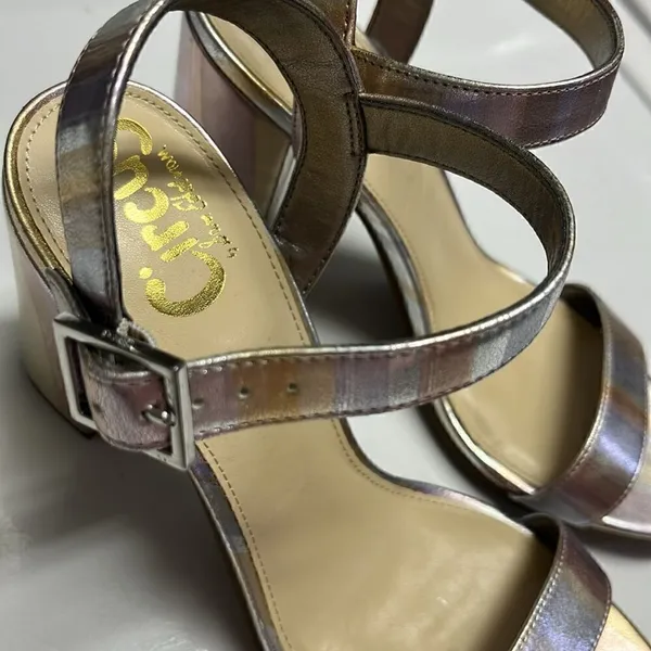 Circus by Sam Edelman Metallic Striped Strappy Adjustable Ankle Block Heels- 7.5 - Image 2