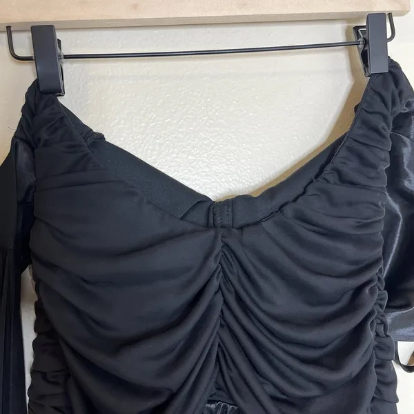 Vtg Y2K Whimsigoth Black Dress Event Witchy Glam Fairy Grunge Windsor‎ 90s - Image 14