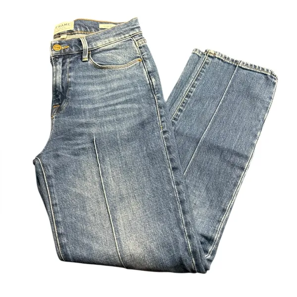 Frame Le High Straight Leg Denim Jeans Womens Size 26 Pintucked Boylston Wash - Image 2
