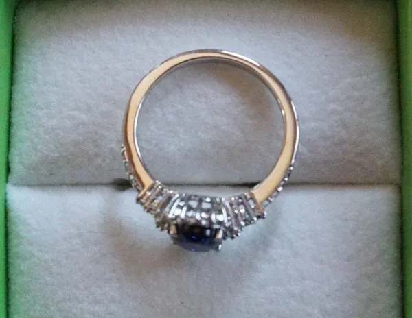 Lab created blue sapphire sterling silver ring - Image 4