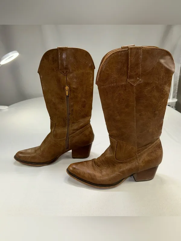 Roper Women's Nettie Western Performance Boots - Round Toe Tan 7.5 - Image 5