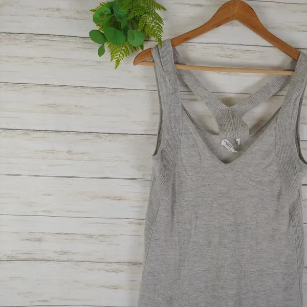 Club Monaco Grey Cashmere Strappy Tank Quiet Luxury Capsule - Image 5