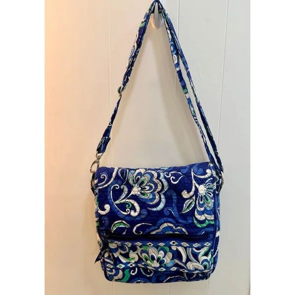 Vera Bradley Mediterranean Blue Messenger Crossbody Purse Bag - Image 2