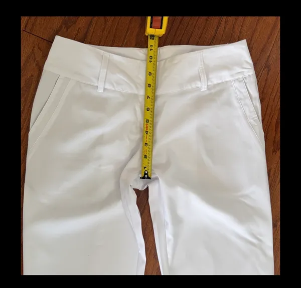 Adidas White Climalite golf pants - size 8 ***Refer to measurements. Great fabric pants for golf outings. Pants zip up. Gently warn and excellent condition. Measurements approximately 17” waste x 36.5” long x 10” rise. Non-smoking home. Priced to sell at as is condition. Don’t like my price, make reasonable offers! - Image 8