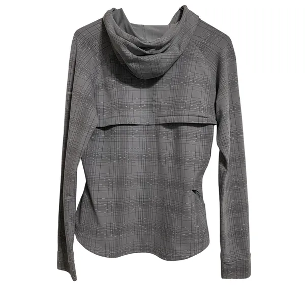Nike Dri-FIT Women's Hoodie Pullover Gray Plaid Athletic‎ Top Activewear Medium - Image 11