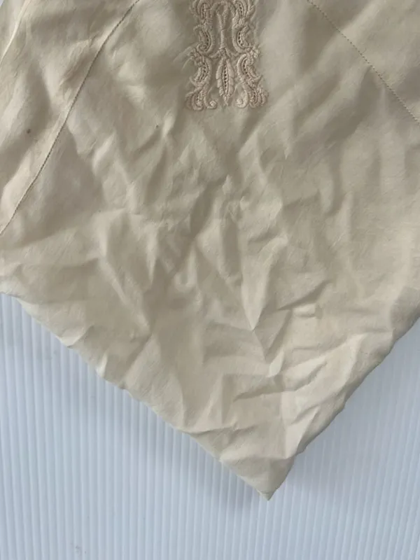 Vintage Hanky Handkerchief Embroidered silk Wedding - Image 3