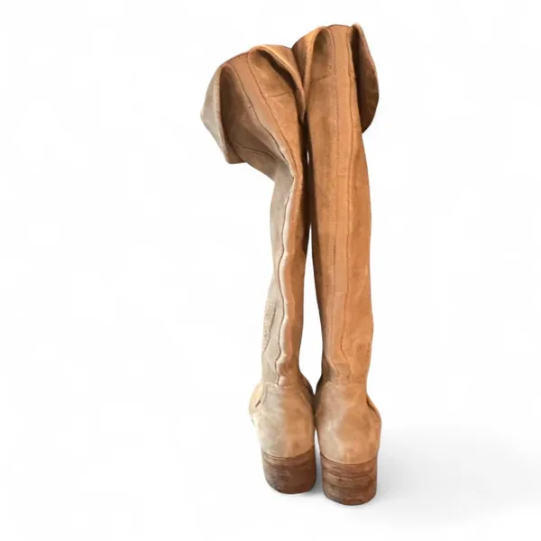 Vince Camuto Kochelda Beige Suede Knee High Boots Women’s 9.5M Fold Over Riding - Image 4