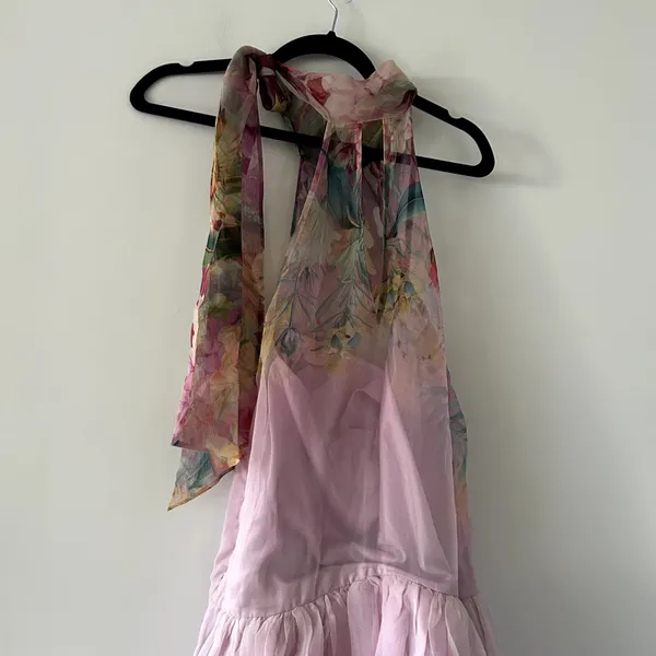 Anthropologie BHLDN Kendall High-Neck Scarf Floral Organza Maxi Dress NWT Size S - Image 5