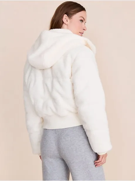 Lou & Grey Hooded Sherpa Puffer Jacket Large NWT - Image 2