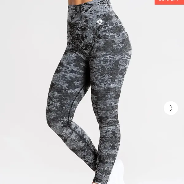 Womens best black camo leggings jacquard tights full length elastic waist - Image 13
