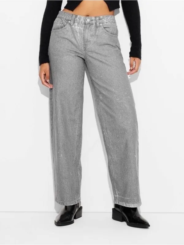 Wild Fable Women’s Mid-Rise 90’s Relaxed Straight Jeans – Gray - Image 2