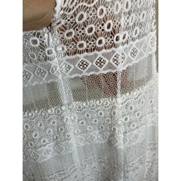 NWT Rebecca Minkoff White Lace 100% Cotton Grin Dress Sz‎ 2 Bridal Open Back - Image 7