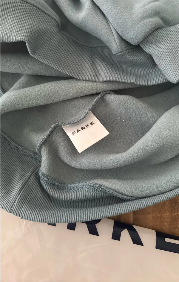 PARKE Varsity Mockneck Sweatshirt L/XL, Glacier White - Image 2