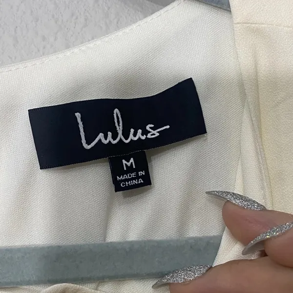 Lulus Near Or Bar Cream Shift Dress Nwt Woman's Size Medium Spring - Image 10