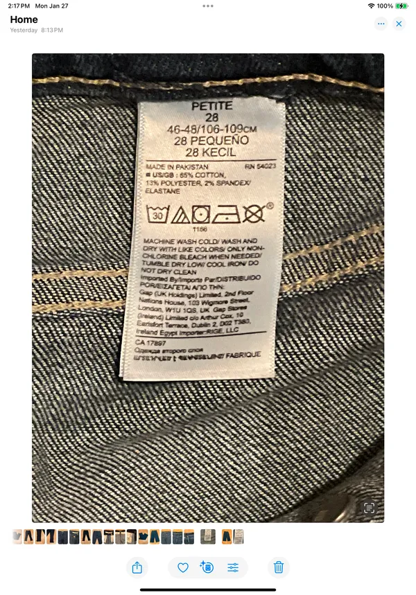 Banana Republic Premium Denim High Rise Wide Leg Crop Jeans 28P - Image 8