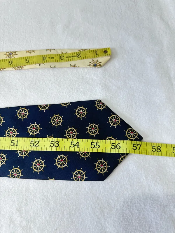 Tommy Hilfiger Man's Silk Tie Blue Nautical Designer Classic Cravat - Image 8