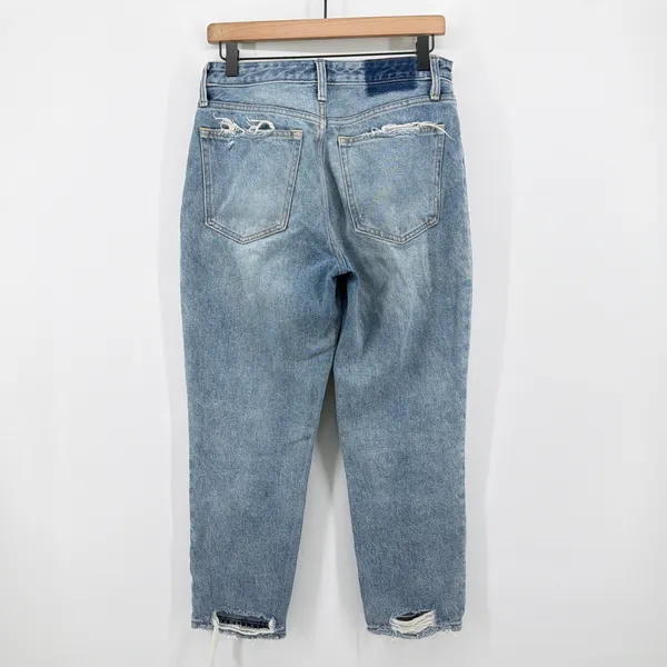 Abercrombie Annie High Rise Girlfriend Jeans 28 6S Short Double Knee Distressed - Image 6