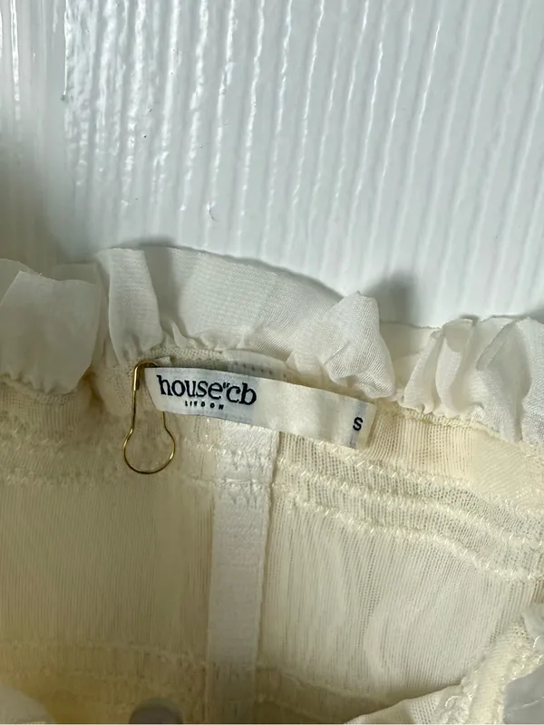 House of CB Lula Ivory Sequin Pleat Corset S - Image 8