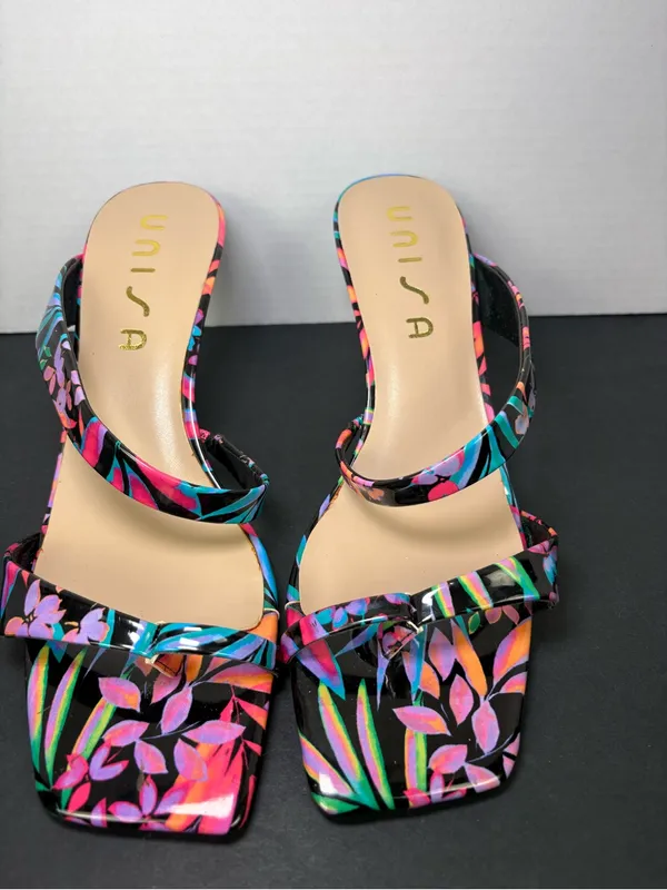 floral sandals mid-heel sandals size 10 - Image 11
