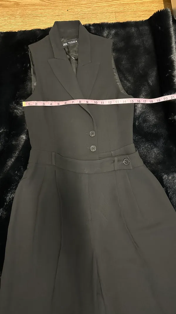 ZARA Black Sleeveless Oversized Vest Jumpsuit - Image 4