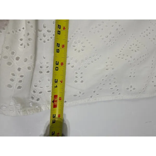 Sanctuary White Eyelet Cotton Puff Sleeve Mini Dress XS - Image 8